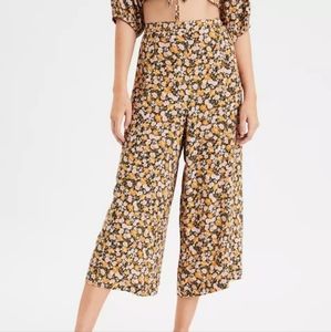 American Eagle High-Waisted Floral Wide-Leg Pants